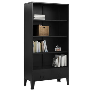 vidaXL Bookshelf Industrial Black 90x40x180 cm Steel