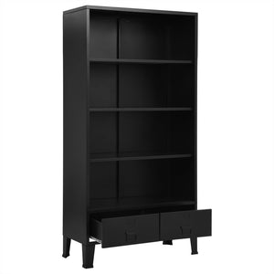 vidaXL Bookshelf Industrial Black 90x40x180 cm Steel