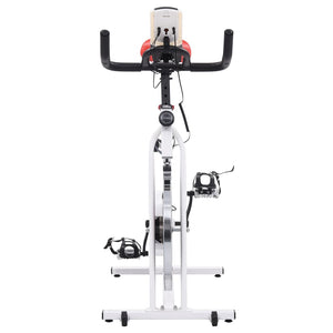 vidaXL Exercise Training Bike with Pulse Sensors White and Red