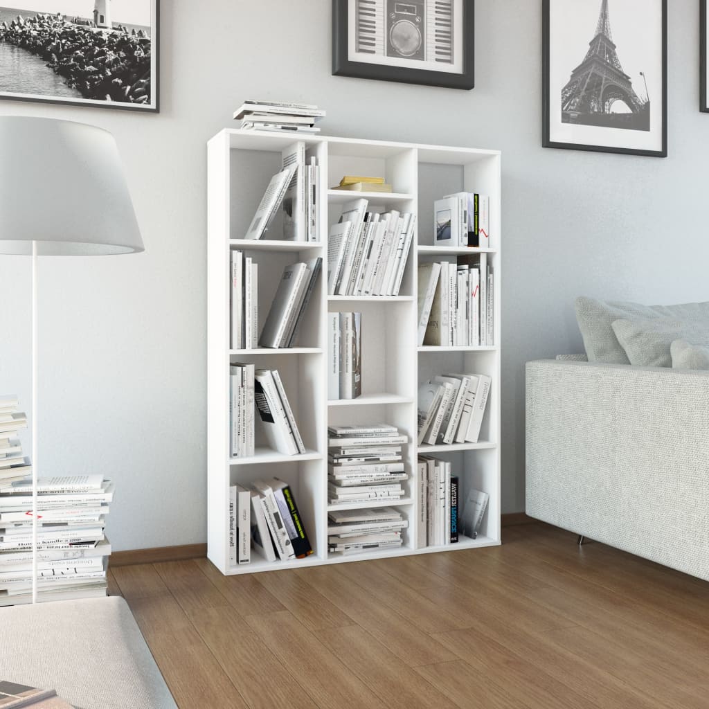 vidaXL Room Divider/Book Cabinet White 100x24x140 cm Engineered Wood