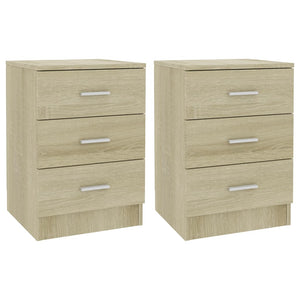 vidaXL Bedside Cabinets 2 pcs Sonoma Oak 38x35x56 cm Engineered Wood