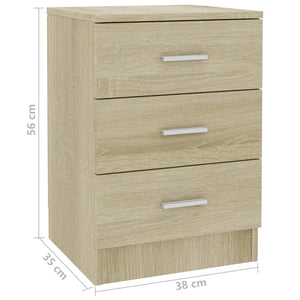 vidaXL Bedside Cabinets 2 pcs Sonoma Oak 38x35x56 cm Engineered Wood