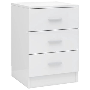 vidaXL Bedside Cabinet High Gloss White 38x35x56 cm Engineered Wood