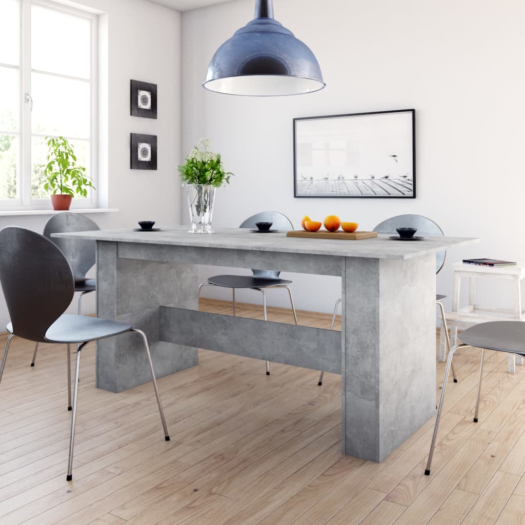 vidaXL Dining Table Concrete Grey 180x90x76 cm Engineered Wood