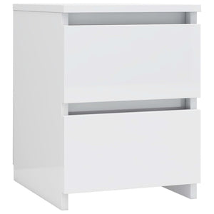 vidaXL Bedside Cabinet High Gloss White 30x30x40 cm Engineered Wood