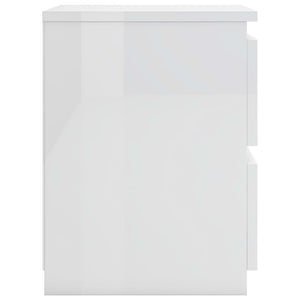 vidaXL Bedside Cabinet High Gloss White 30x30x40 cm Engineered Wood