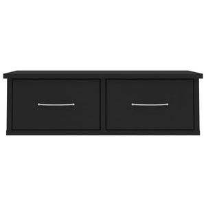 vidaXL Wall-mounted Drawer Shelf Black 60x26x18.5 cm Engineered Wood