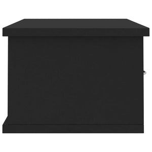 vidaXL Wall-mounted Drawer Shelf Black 60x26x18.5 cm Engineered Wood