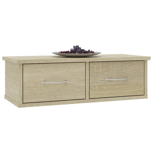 vidaXL Wall-mounted Drawer Shelf Sonoma Oak 60x26x18.5 cm Engineered Wood