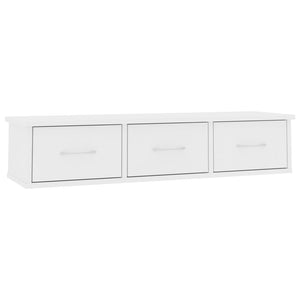 vidaXL Wall-mounted Drawer Shelf White 88x26x18.5 cm Engineered Wood