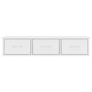 vidaXL Wall-mounted Drawer Shelf White 88x26x18.5 cm Engineered Wood