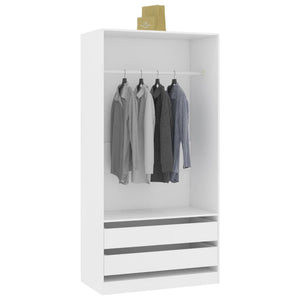 vidaXL Wardrobe White 100x50x200 cm Engineered Wood