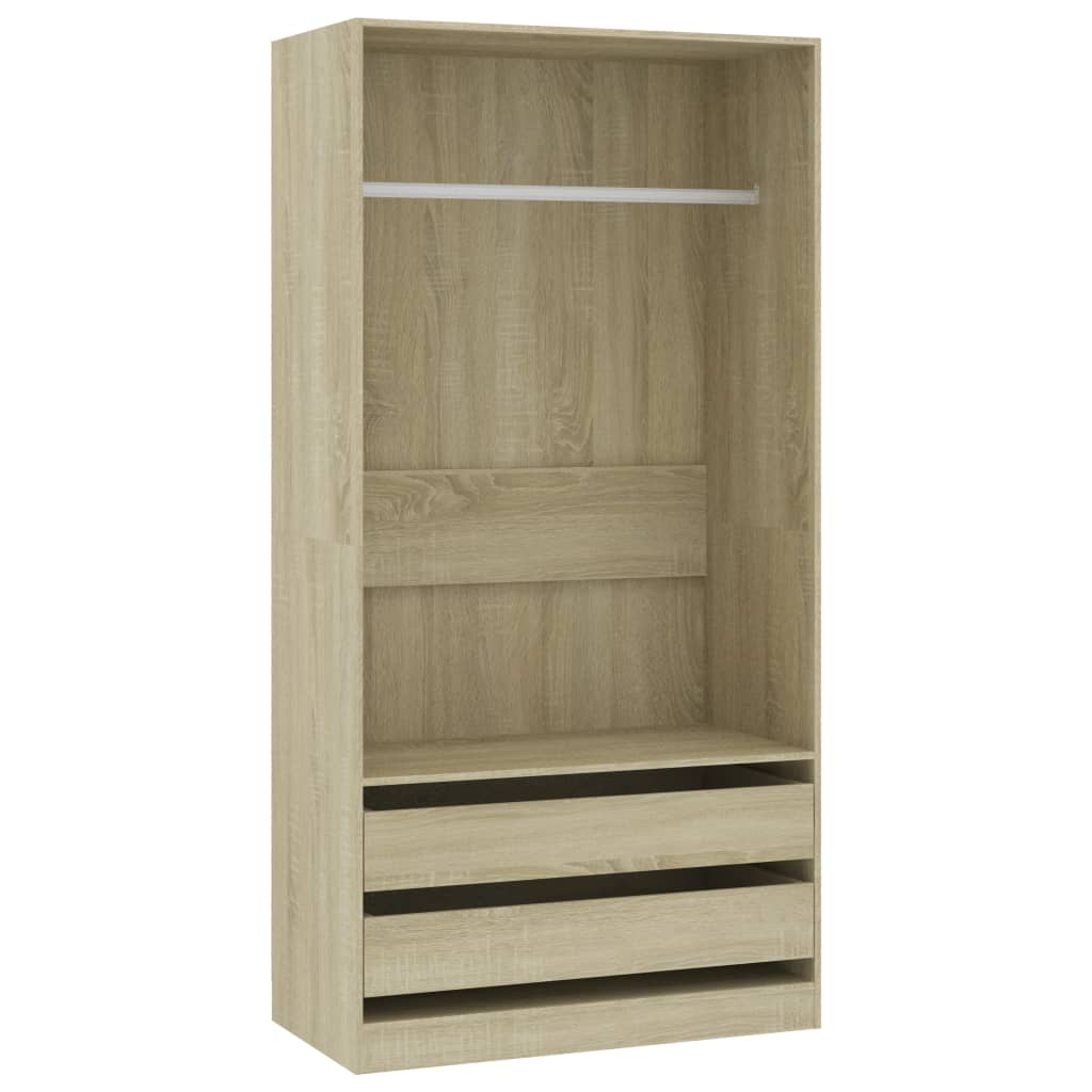 vidaXL Wardrobe Sonoma Oak 100x50x200 cm Engineered Wood