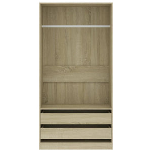 vidaXL Wardrobe Sonoma Oak 100x50x200 cm Engineered Wood