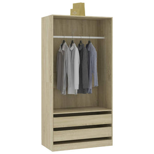 vidaXL Wardrobe Sonoma Oak 100x50x200 cm Engineered Wood