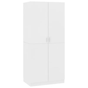 vidaXL Wardrobe White 80x52x180 cm Engineered Wood