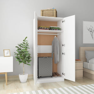 vidaXL Wardrobe White 80x52x180 cm Engineered Wood