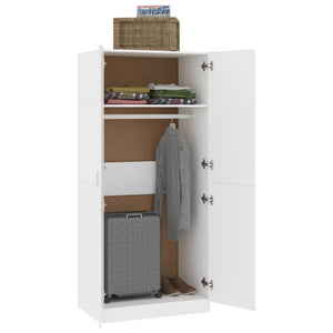 vidaXL Wardrobe White 80x52x180 cm Engineered Wood