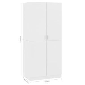 vidaXL Wardrobe White 80x52x180 cm Engineered Wood