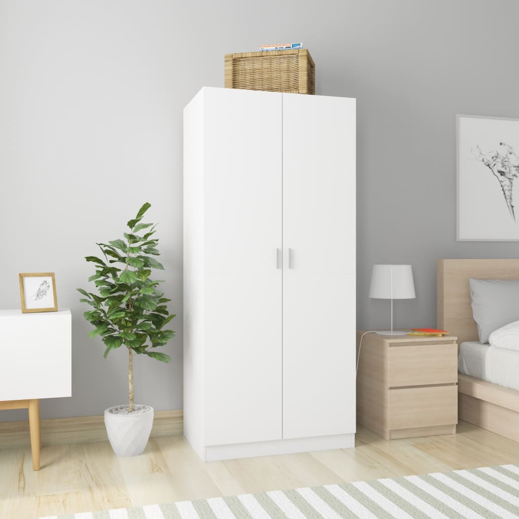 vidaXL Wardrobe White 80x52x180 cm Engineered Wood