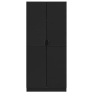 vidaXL Wardrobe Black 80x52x180 cm Engineered Wood