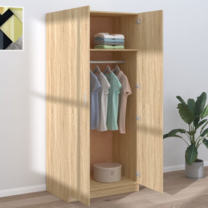 vidaXL Wardrobe Sonoma Oak 80x52x180 cm Engineered Wood