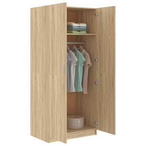 vidaXL Wardrobe Sonoma Oak 80x52x180 cm Engineered Wood