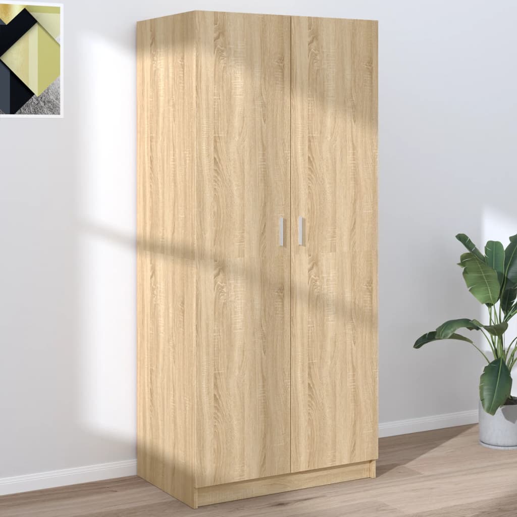 vidaXL Wardrobe Sonoma Oak 80x52x180 cm Engineered Wood