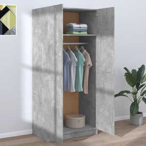 vidaXL Wardrobe Concrete Grey 80x52x180 cm Engineered Wood