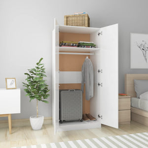 vidaXL Wardrobe High Gloss White 80x52x180 cm Engineered Wood