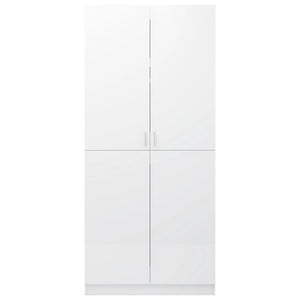 vidaXL Wardrobe High Gloss White 80x52x180 cm Engineered Wood