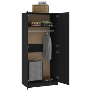 vidaXL Wardrobe Black 90x52x200 cm Engineered Wood