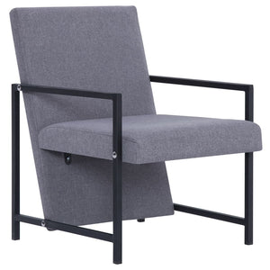 vidaXL Armchair with Chrome Feet Light Grey Fabric