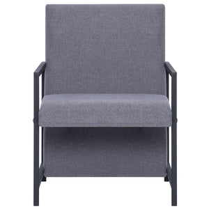 vidaXL Armchair with Chrome Feet Light Grey Fabric