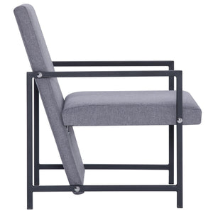 vidaXL Armchair with Chrome Feet Light Grey Fabric