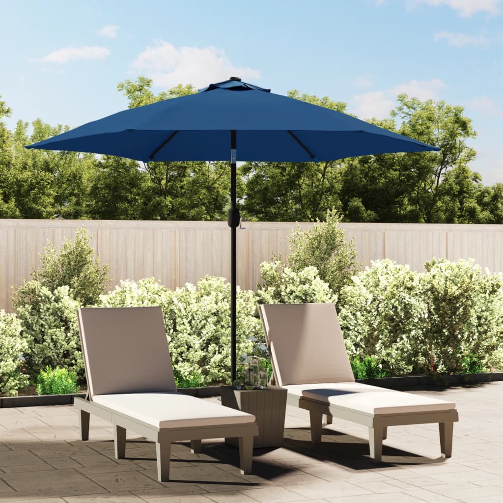 vidaXL Garden Parasol with Metal Pole 300 cm Azure