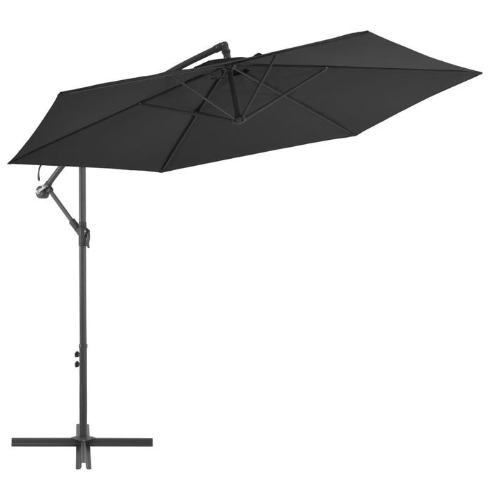 vidaXL Cantilever Umbrella with Aluminium Pole 300 cm Black