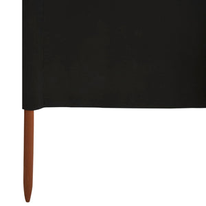 vidaXL 3-panel Wind Screen Fabric 400x80 cm Black