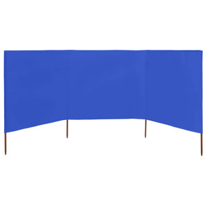 vidaXL 3-panel Wind Screen Fabric 400x120 cm Azure Blue