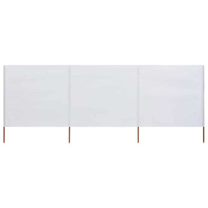 vidaXL 3-panel Wind Screen Fabric 400x160 cm Sand White