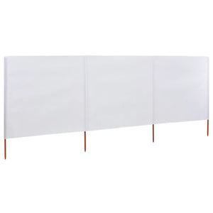 vidaXL 3-panel Wind Screen Fabric 400x160 cm Sand White