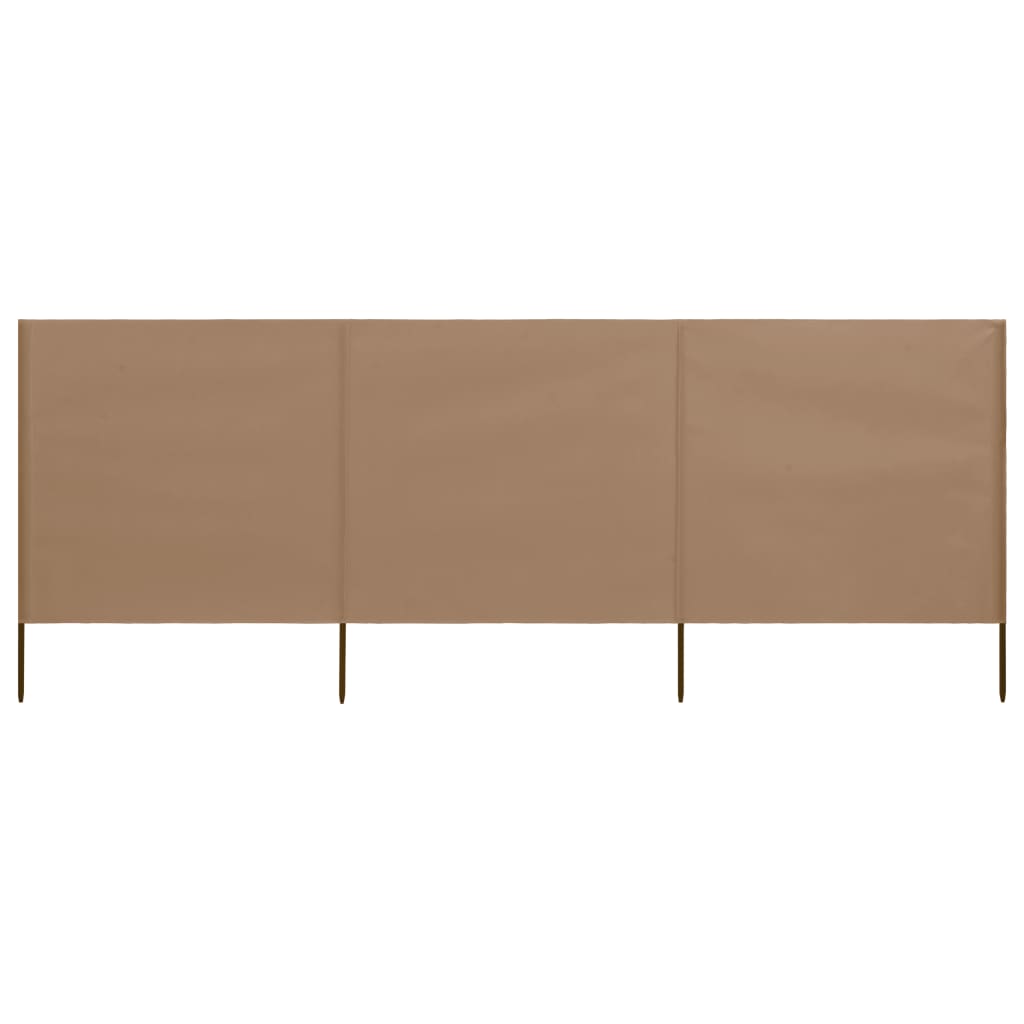 vidaXL 3-panel Wind Screen Fabric 400x160 cm Taupe