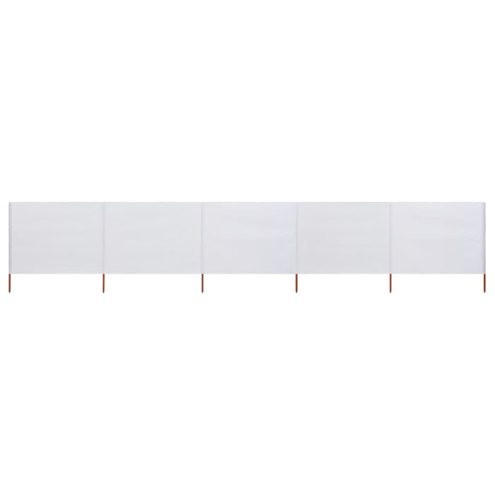 vidaXL 5-panel Wind Screen Fabric 600x120 cm Sand White