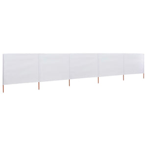 vidaXL 5-panel Wind Screen Fabric 600x120 cm Sand White