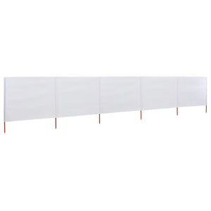 vidaXL 5-panel Wind Screen Fabric 600x160 cm Sand White