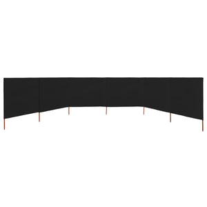 vidaXL 6-panel Wind Screen Fabric 800x80 cm Black