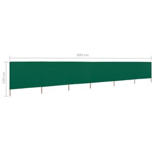 vidaXL 6-panel Wind Screen Fabric 800x120 cm Green