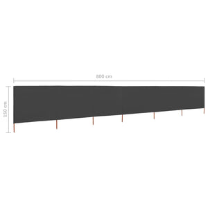 vidaXL 6-panel Wind Screen Fabric 800x120 cm Anthracite