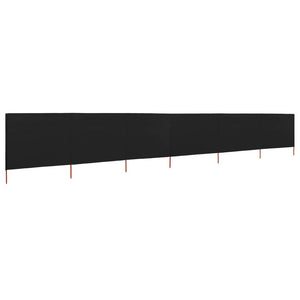 vidaXL 6-panel Wind Screen Fabric 800x160 cm Black