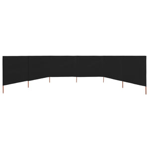 vidaXL 6-panel Wind Screen Fabric 800x160 cm Black